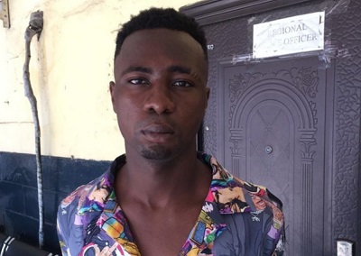 Osman Amadu, a 22- year old scrap dealer, who allegedly sprayed some liquid substance into the eyes of a policewoman