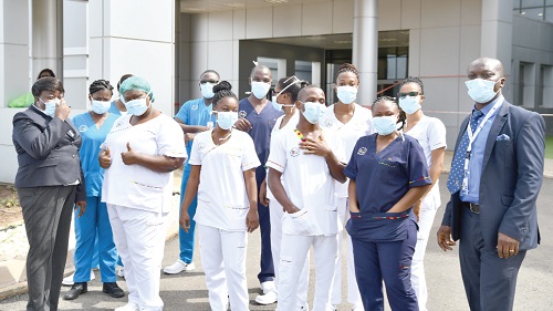 Medical officers and nurses at the University of Ghana Medical Centre. Picture: EBOW HANSON