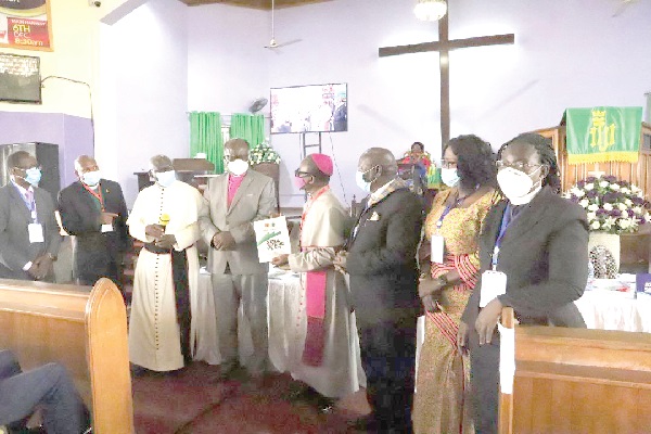 The Rt Rev. Joseph M. Y. Edusa-Eyison launching the strategic plan for the diocese at the synod