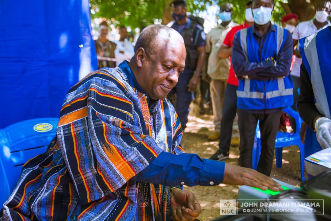 Mahama registers for new voters ID card and declares that new NDC will promote peace, unity
