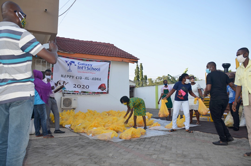 Galaxy International School gives out Eid-ul-Adha meat to various families