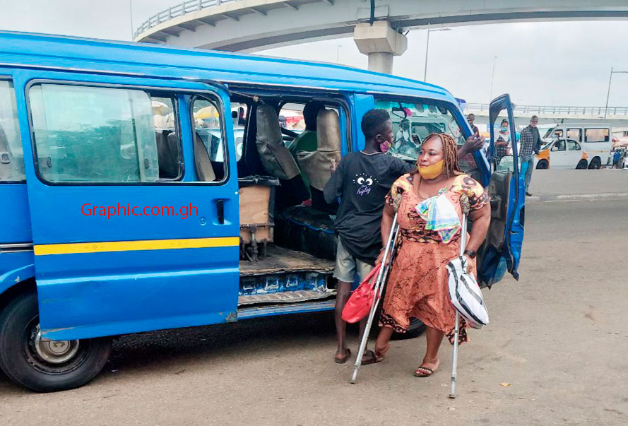 This lady was dejected and depressed as she could not get on board this vehicle because it is not disability-friendly