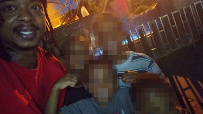 Jacob Blake (left) was shot several times in the back by police