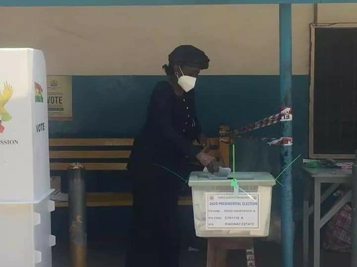 NDP's Nana Konadu Agyemang-Rawlings casts ballot in 2020 elections