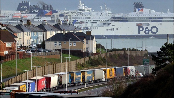 There are long queues of traffic at the Port of Dover as the clock ticks down for a trade deal to be reached