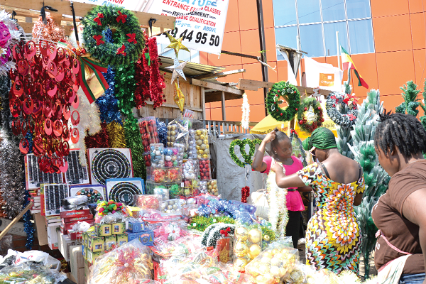 Brisk business around the General Post Office in Accra.