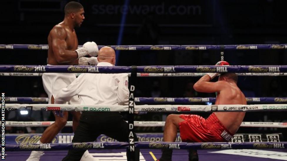 Joshua finally saw off the game Pulev with a hard right hand in round nine