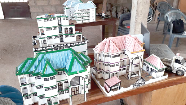 JHS 1 student makes waves in Maame Krobo- Replicates buildings using paper cards