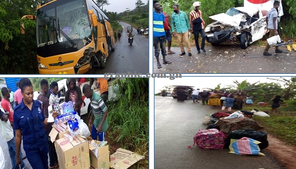 Pepease-Adukrom: Metro Mass bus in collision with Nissan pickup