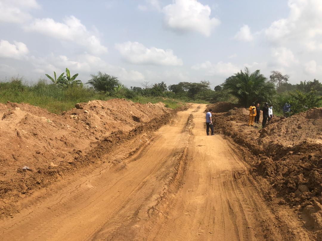 The illegal road which has been created by the sand haulage truck drivers through the 1D1F project site