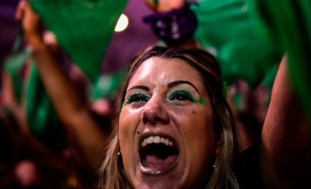 Green scarves have become the symbol of the campaign to legalise abortion