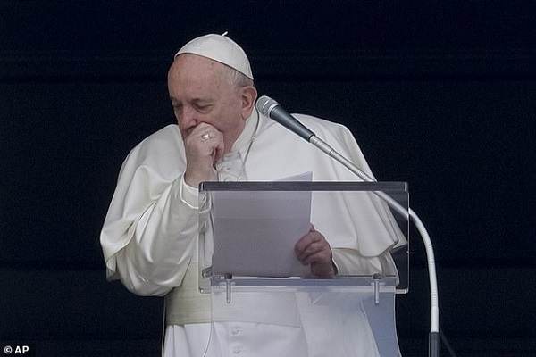 The Pope waved to the crowds from the window of his office at the Vatican earlier on Sunday