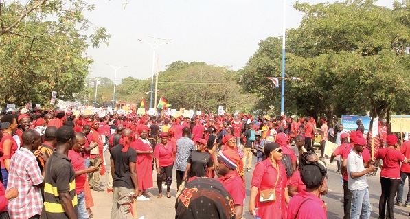 Some of the demonstrators against a new voters register. Paa Kwesi Grant