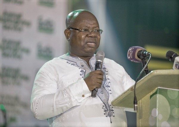 Dr John Kofi Mensah speaking at the bank’s thanksgiving service