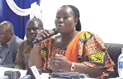 Mrs Elizabeth Afoley Quaye speaking at the stakeholders’ engagement. 