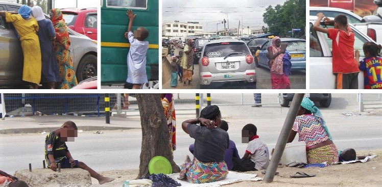 Some street children and their parent on various streets of Accra