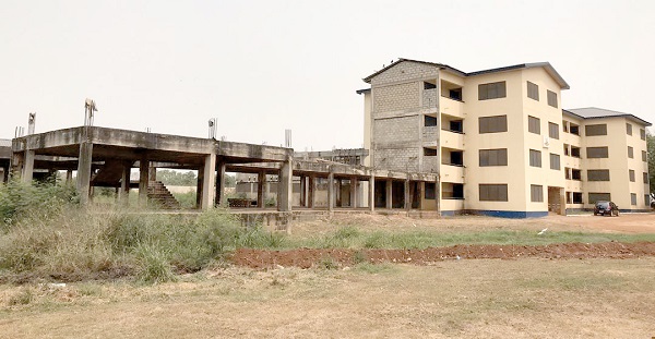 The uncompleted house being constructed by the PTA of the school