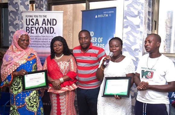 From left: Mrs Fuseina Yakubu, Dr Beatrice Wiafe-Addai, Founder, Breast Care International, Mr Yahaya Alhassan, Project Director, Bridgewater Project, Mrs Olivia Achiaa at the award ceremony in Kumasi