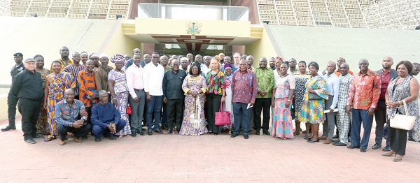 President Akufo-Addo (arrowed) with the delegation.