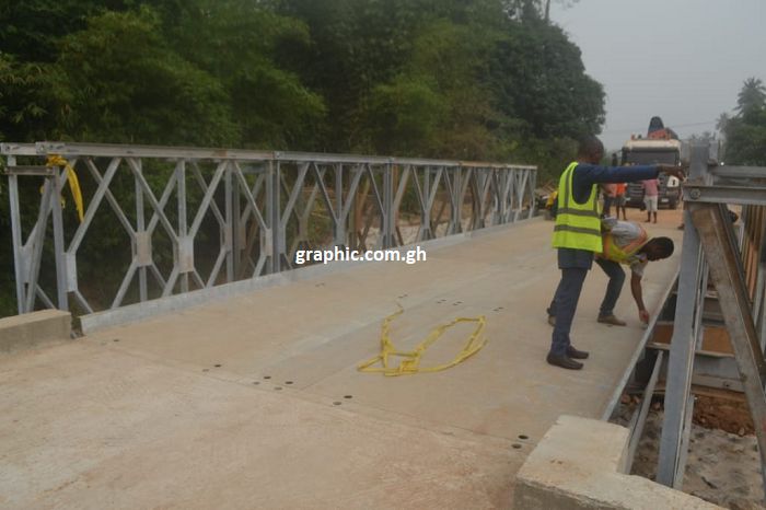 Steel bridge over Okye River 