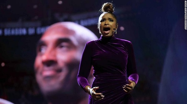 Jennifer Hudson performs a tribute to Kobe Bryant before the NBA All-Star Game.