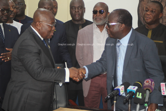 Akufo-Addo files nomination and names Bawumia as running mate. PICTURES BY GABRIEL AHIABOR