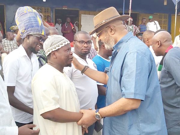  Alhaji Said Sinare (right) interacting with some members of the working committees after the swearing in