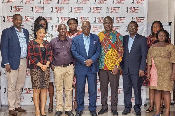 Prof. Alex Dodoo (3rd right), Director General, Ghana Standards Authority, and Mr Tony Oteng-Gyasi, Managing Director, Tropical Cable and Conductor Limited (TCCL), with some of the award winners and the executives of the company after the awards event in Tema