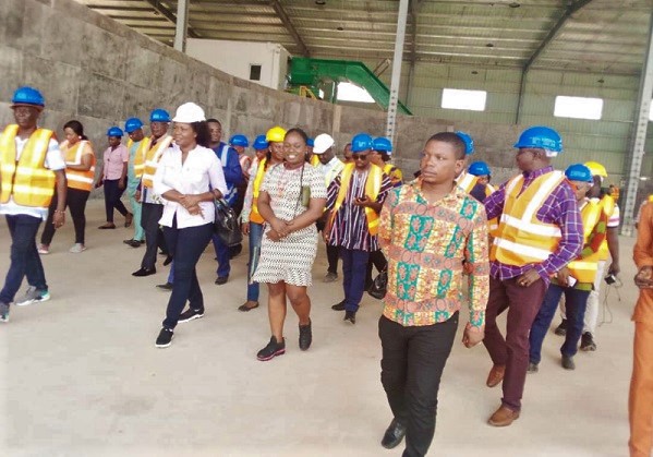 The Paliamentary select committee members being conducted round the project sight