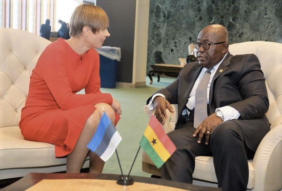 Mrs Kersti Kaljulaid, Presdient of Estonia and President Nana Akufo-Addo having discussions in New York last year