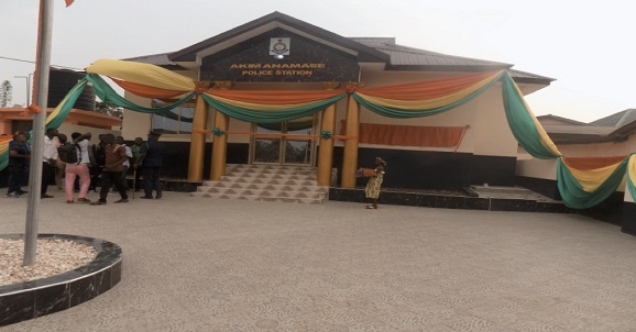 The front view of the new police station