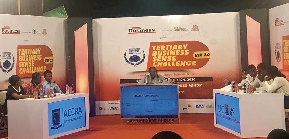 The contest between the University of Ghana Business School (UGBS) and the Accra Technical University (ATU) which saw the UGBS progressing to the quarter finals.