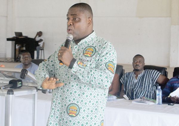 Mr David Tetteh Amey Abbey delivering his address at the forum