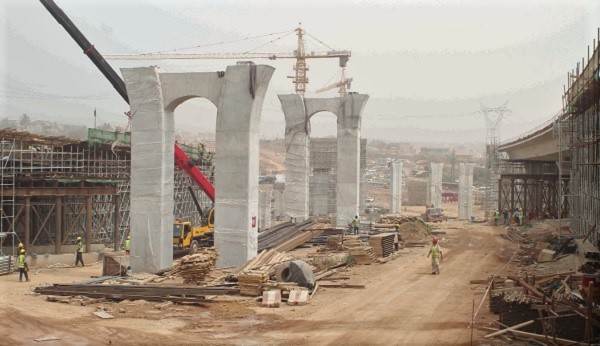 Ongoing works at the Pokuase Interchange.