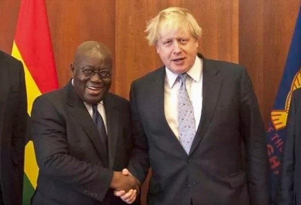 President Akufo-Addo and Prime Minister Boris Johnson (right)