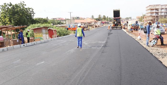 The main Lekma road under construction