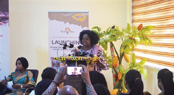 Ms Adelaide Ahwireng speaking at the launch of the 2020 Chocolate Day in Accra