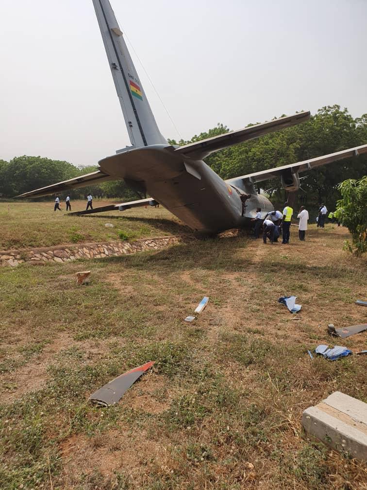 Ghana Air Force aircraft overruns apron during routine engine run