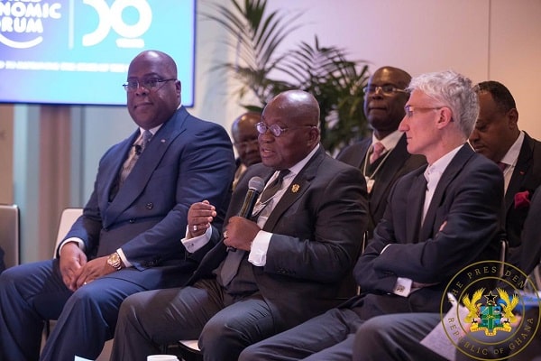  President Akufo-Addo speaking to guests at the event in Davos, Switzerland
