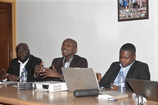 Mr Bernard Conduah (middle) responding to questions at the forum. With him are Mr Bernard Obeng-Opare (left), Senior Auditor, Legal Department, GAS and Mr Bright Sowu (right), Head of Programmes, Ghana Anti-Corruption Coalition. Picture: Maxwell Ocloo