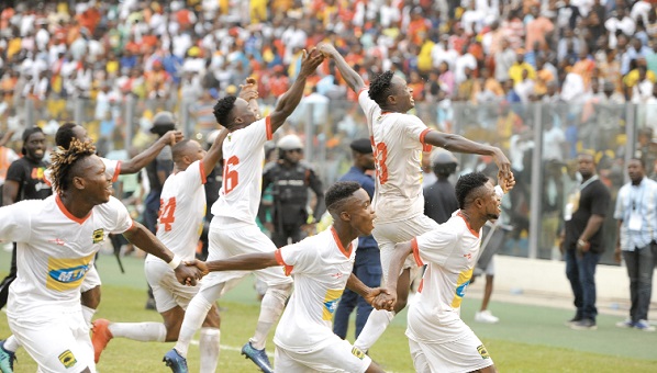 Kotoko players on cloud nine after Naby Keita’s winning goal.