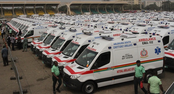President Akufo-Addo commissions 307 ambulances in fulfillment of the '1 constituency 1 ambulance initiative