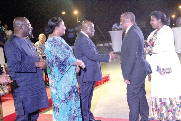 President Akufo-Addo exchanging pleasantries with some of the diplomats after the meeting.