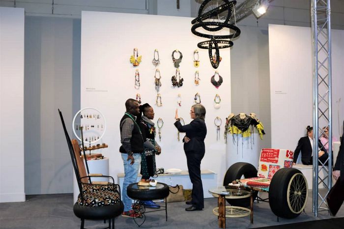 Ms Matilda Payne (middle) of MH Coutoure &amp; Upcycle was the first Ghanaian to have participated in the Ambiente Talent Promotion in the competition's 20 years history