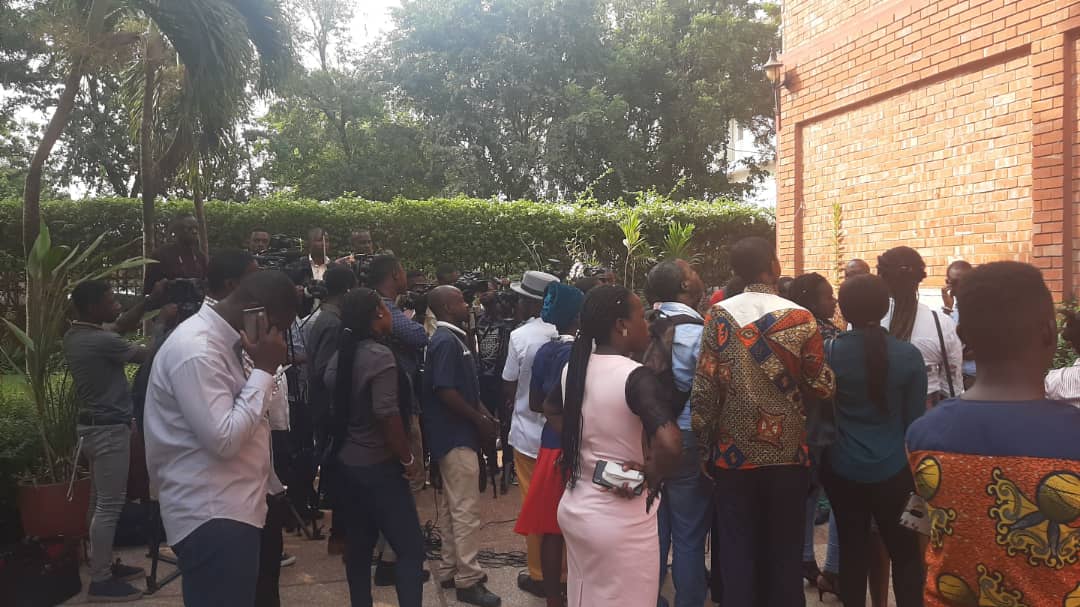 Journalists have been picketing at the venue since 9 am.