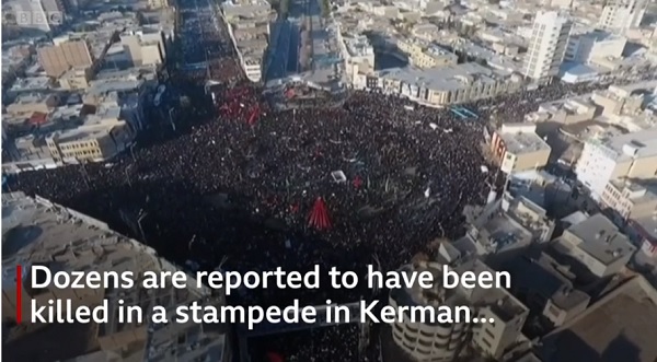 Huge crowds took to the streets in Soleimani's hometown