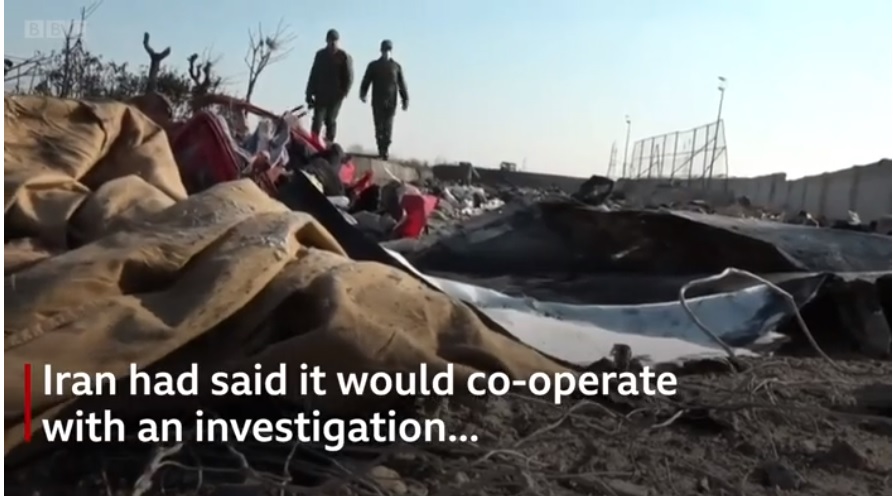 Footage shows missile strike on Ukrainian plane in Iran
