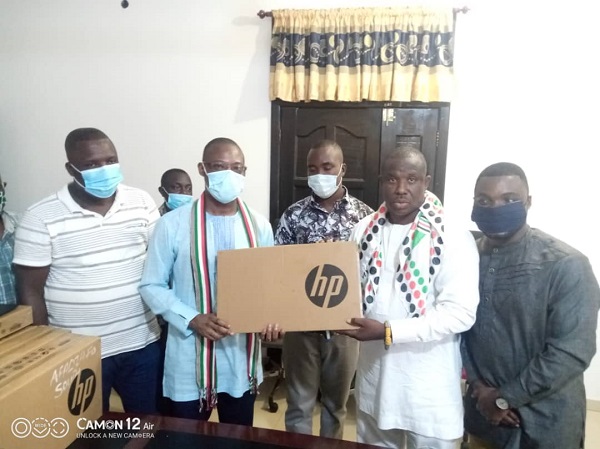 Fifi Kwetey supports Volta NDC’s elections machine with laptops, printers