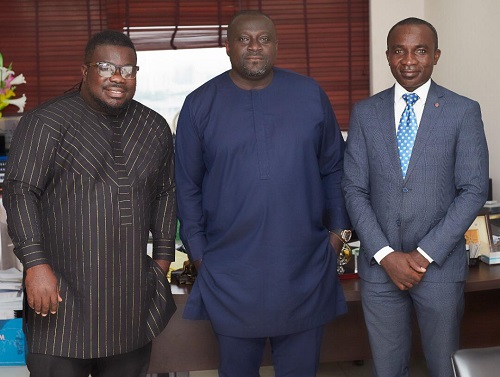  L to R: Obour, Dr. Mark Asibey Yeboah and Kennedy Kankam of the "Aspirants Unite 4 Victory" campaign group