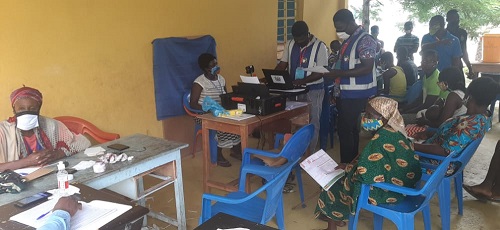 Staff of the Electoral Commission at work at the Asisriwa registration centre on Tuesday.